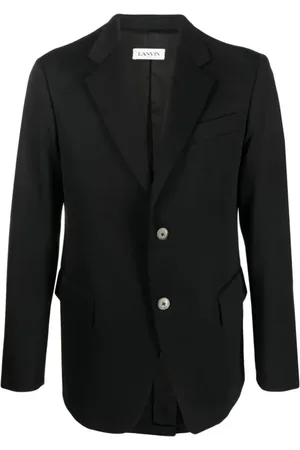 Lanvin Kurtki, Mężczyzna, Czarny, L, Wełna, Klasyczna czarna wełniana marynarka