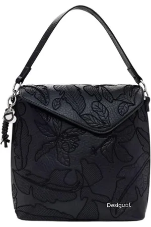 Desigual Torebki, Kobieta, Czarny, ONE SIZE, Len, Czarny Plecak Damski z Polietylenu