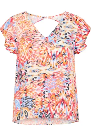 Ichi Bluzki, Kobieta, Wielobarwność, S, Bluzka z nadrukiem Geranium Multi Ikat
