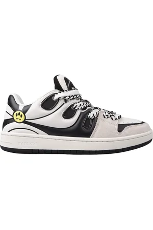 BARROW Buty, Mężczyzna, Czarny, 45 EU, Skóra, Czarne Sneakersy ze Smileyem