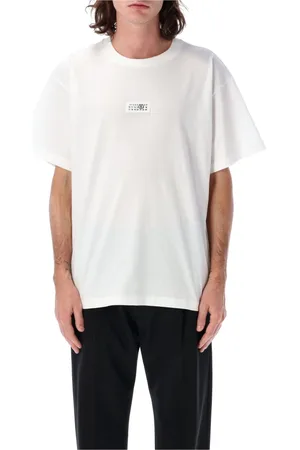 Maison Margiela Koszulki, Mężczyzna, Biały, M, Bawełna, Stylowa koszulka T-Shirt Tag