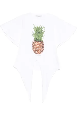 Stella McCartney Koszulki, Kobieta, Biały, M, Bawełna, T-shirt z okrągłym dekoltem i kokardą