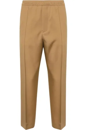 Lanvin Spodnie, Mężczyzna, Beżowy, 2XL, Wełna, Beżowe Wełniane Spodnie Garniturowe o Zwężanym Kroju