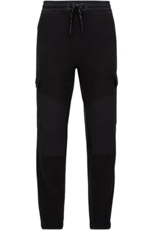 Moncler Spodnie, Mężczyzna, Czarny, S, Nylon, Welwetowe spodnie dresowe z polaru