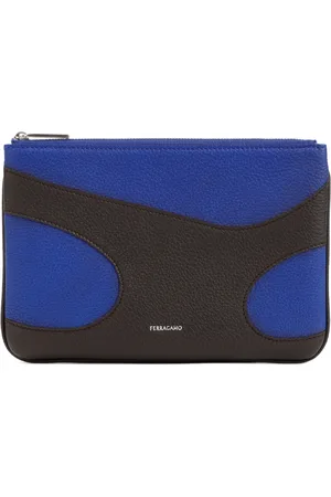 Salvatore Ferragamo Torebki, Mężczyzna, Wielobarwność, ONE SIZE, Skóra, Brązowa Skórzana Etui na Telefon z Wycięciem