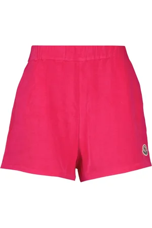 Moncler Szorty, Kobieta, Różowy, S, Bawełna, Bawełniane szorty z gumką w pasie o prostym kroju
