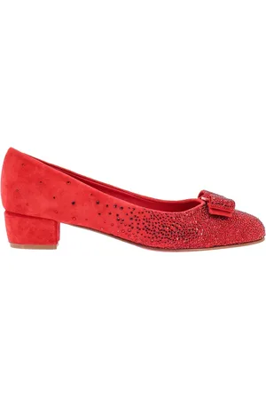 Salvatore Ferragamo Buty, Kobieta, Czerwony, 36 EU, Zamsz, Czerwone zamszowe czółenka