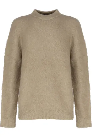 Acne Studios Swetry, Mężczyzna, Beżowy, L, Sweter z okrągłym dekoltem