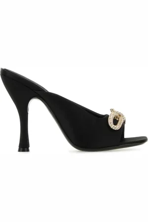 Salvatore Ferragamo Buty, Kobieta, Czarny, 36 EU, Satyna, Ozdobne wsuwane mule z kokardą