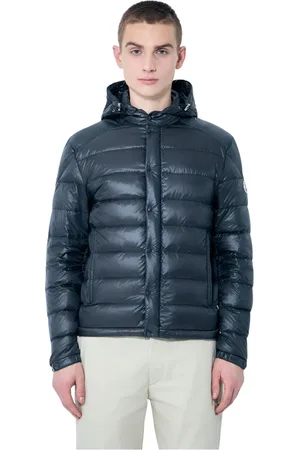 Moncler Kurtki, Mężczyzna, Czarny, XL, Nylon, Pikowana kurtka puchowa z kapturem