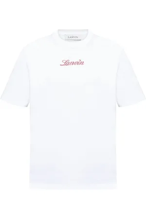 Lanvin Koszulki, Mężczyzna, Biały, XL, Bawełna, T-shirt z logo Script