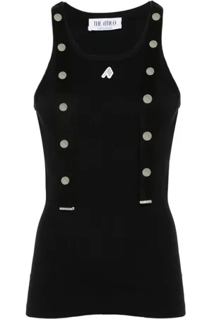 The Attico Koszulki, Kobieta, Czarny, S, Bawełna, Czarny Tank Top