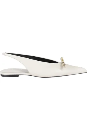 Lanvin Buty, Kobieta, Biały, 40 EU, Skóra, Baleriny Slingback z Kokardą