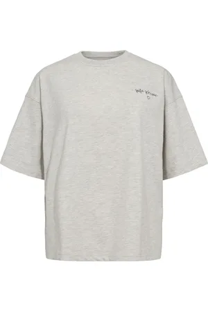Sofie Schnoor Koszulki, Kobieta, Szary, M, Szara Melanżowa Oversized Tee Top