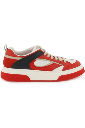 Salvatore Ferragamo Buty, Mężczyzna, Wielobarwność, 40 EU, Skóra, Skórzane sneakersy z wstawkami kontrastowymi