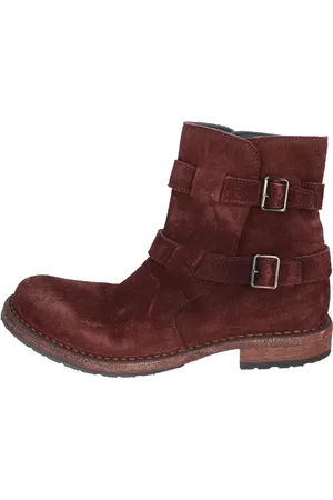 Moma Buty, Kobieta, Czerwony, 37 EU, Zamsz, Botki z zamszu w stylu vintage