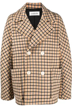 Lanvin Kurtki, Mężczyzna, brązowy, M, Wełna, Brązowa marynarka kimono