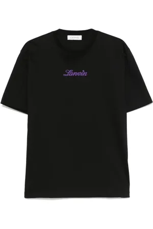 Lanvin Koszulki, Mężczyzna, Czarny, M, Bawełna, T-shirt z okrągłym dekoltem
