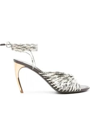 Salvatore Ferragamo Buty, Kobieta, Szary, 38 1/2 EU, Skóra, Sandały na wysokim obcasie
