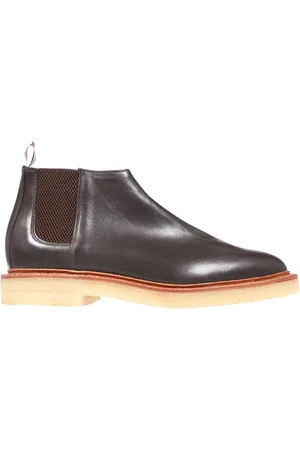 Thom Browne Buty, Mężczyzna, brązowy, 41 EU, Skóra, Trikolorowe skórzane botki do kostki