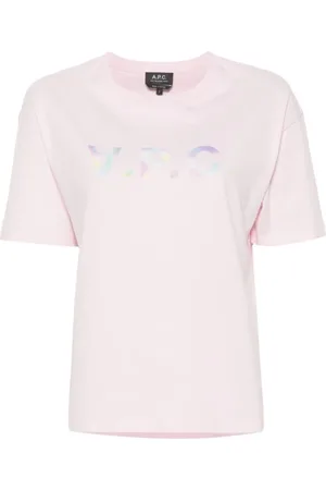 A.P.C. Koszulki, Kobieta, Różowy, M, Bawełna, Różowy T-shirt o prostym kroju