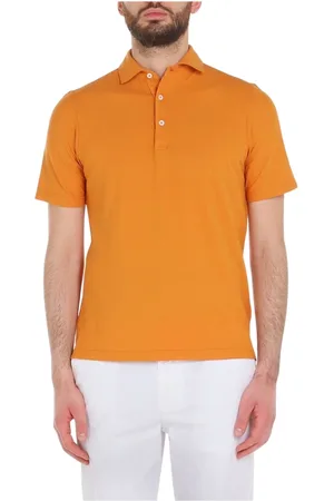 LARDINI Koszulki, Mężczyzna, Pomarańczowy, L, Bawełna, Bawełniana Koszulka Polo