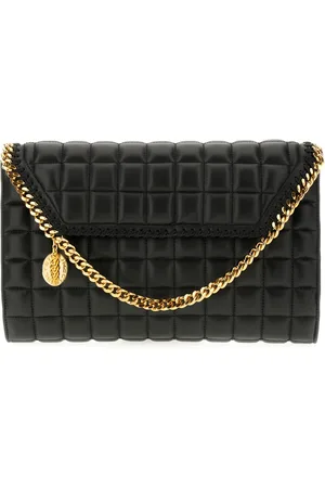 Stella McCartney Torebki, Kobieta, Czarny, ONE SIZE, Poliester, Falabella Quilted Medium Crossbody Bag