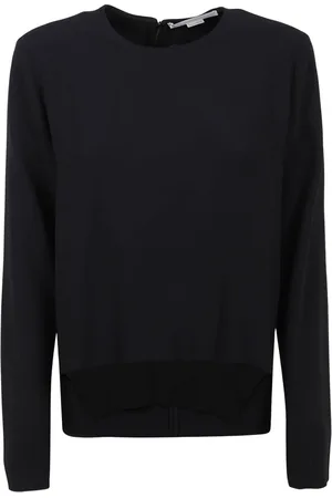 Stella McCartney Bluzki, Kobieta, Czarny, L, Wełna, Czarne bluzki i koszule typu bluzon