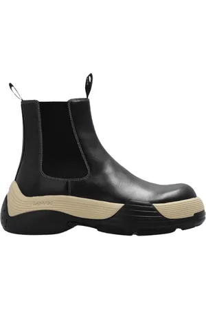 Lanvin Buty, Mężczyzna, Czarny, 40 EU, Skóra, Botki Chelsea z logo