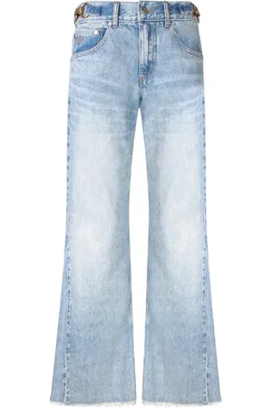 Stella McCartney Jeansy, Kobieta, Niebieski, W27, Bawełna, Dżinsy Bootcut z Złotym Łańcuchem