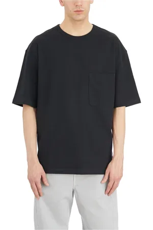 LEMAIRE Koszulki, Mężczyzna, Czarny, M, Bawełna, Bawełniany T-Shirt Boxy