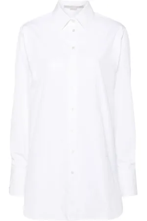 Stella McCartney Bluzki, Kobieta, Biały, S, Bawełna, Koszula Snapped