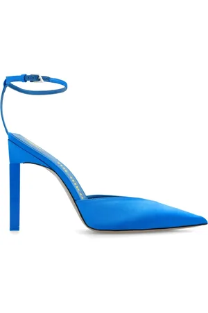 The Attico Buty, Kobieta, Niebieski, 38 EU, Satyna, Satynowe Czółenka Perine