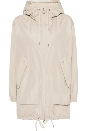 Moncler Płaszcze, Kobieta, Beżowy, S, Poliester, Kurtka Parka