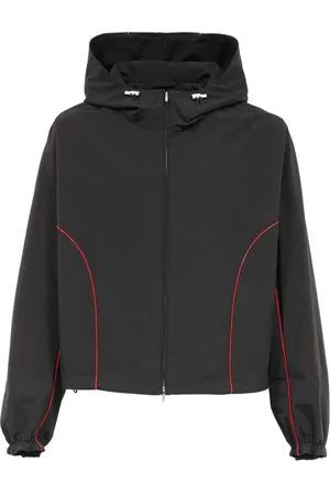 Salvatore Ferragamo Kurtki, Mężczyzna, Czarny, L, Bawełna, Regulowana kurtka z kapturem i kieszeniami