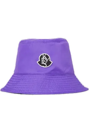 Moncler Akcesoria, Kobieta, Fioletowy, M, Poliester, Logo Bucket Hat