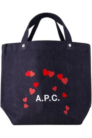 A.P.C. Torebki, Kobieta, Niebieski, ONE SIZE, Bawełna, Thais Mini Blondie Shopper Bag