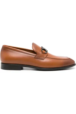 Salvatore Ferragamo Buty, Mężczyzna, brązowy, 42 EU, Skóra, Metal Logo Moc Calf Biscote Abraz Mokasyny