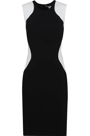 Stella McCartney Sukienki, Kobieta, Czarny, 2XS, Czarna sukienka etui bez rękawów z wiskozy