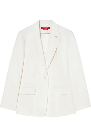 Persona by Marina Rinaldi Kurtki, Kobieta, Biały, L, Elegancki Dopasowany Blezer z Mieszanką Wiskozy