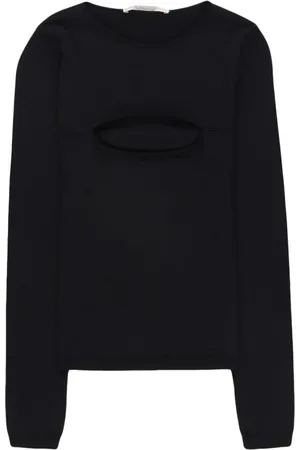 Stella McCartney Swetry, Kobieta, Czarny, M, Poliester, Sweter z Przezroczystościami