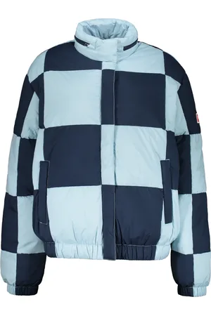 Kenzo Kurtki, Kobieta, Niebieski, S, Nylon, Kurtka puchowa z zamkiem i zatrzaskami