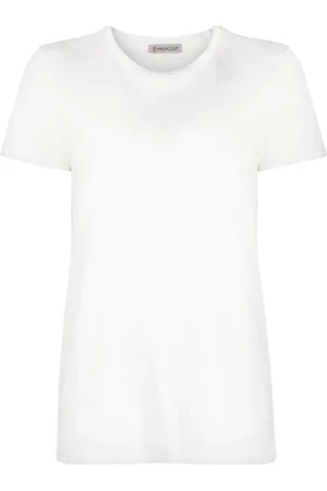 Moncler Koszulki, Kobieta, Biały, M, Bawełna, Bawełniany T-shirt