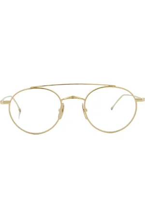 Thom Browne Akcesoria, unisex, Żółty, ONE SIZE, Okrągłe okulary korekcyjne Tbx 101