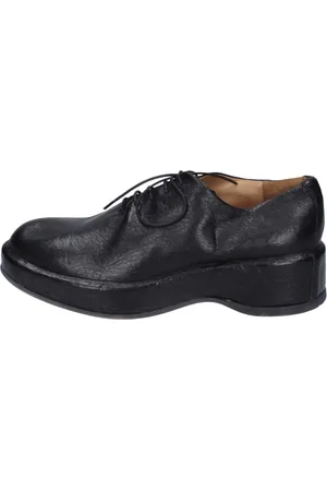 Moma Buty, Kobieta, Czarny, 37 EU, Skóra, Eleganckie skórzane buty sznurowane