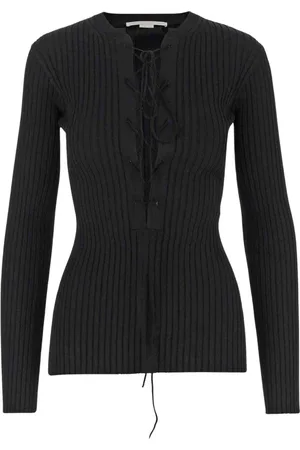 Stella McCartney Swetry, Kobieta, Czarny, M, Kwiatowy Kardigan