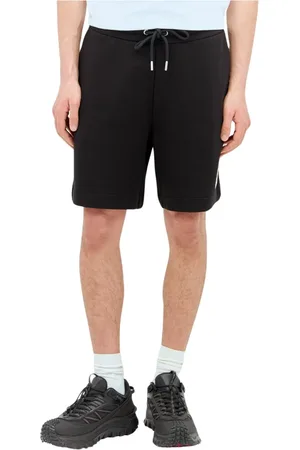 Moncler Szorty, Mężczyzna, Czarny, M, Bawełna, Szorty z Naszywką z Logo z Polaru