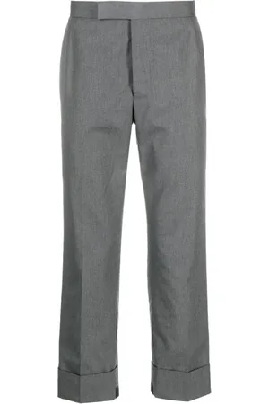 Thom Browne Jeansy, Mężczyzna, Szary, L, Spodnie Backstrap z tkaniny Typewriter
