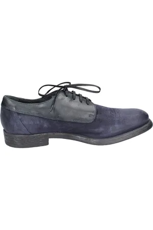 Moma Buty, Mężczyzna, Niebieski, 42 EU, Zamsz, Eleganckie, sznurowane buty z zamszu w stylu vintage