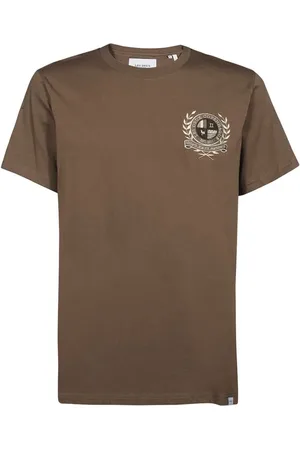 Les Deux Koszulki, Mężczyzna, brązowy, S, Bawełna, T-shirt z prążkowanym dekoltem